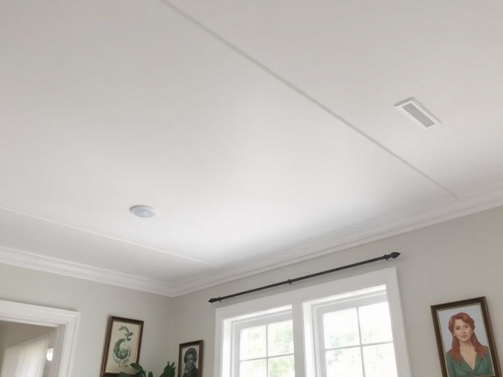 Illustrative after photo of a restored clean white ceiling with no stains
